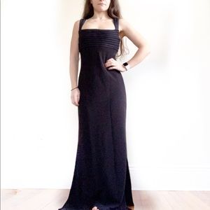 Tadashi Shoji Black Side Slit Evening Gown NWOT